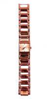 Orologio Donna Bluemarine Placcato Oro Rose Quadrato Maglia Spessa con Pietre Citrine a Incasso
