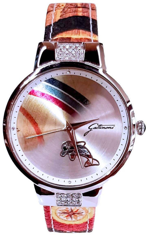 Orologio Donna in pelle Gattinoni Multicolor Delfino Quadrante con Brillantini Accessorio Moda per Lei da polso Art. 2028805A13-12A GWGAIPL DL3