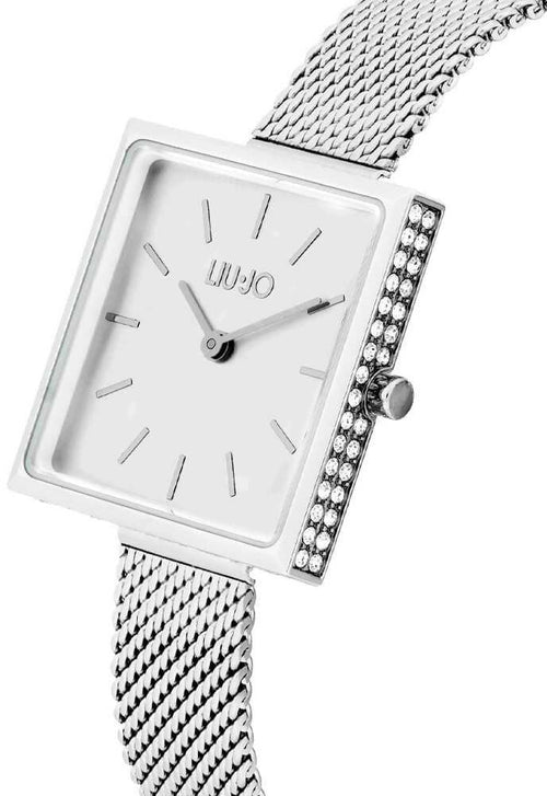 Orologio Donna Liu Jo Quadrato Glamour Square con cinturino mesh e Quadrante Squadrato in Acciaio Argento Silver TLJ155454