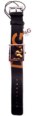 Orologio Donna Solo Tempo Dolce & Gabbana Con Cinturino In Pelle Marrone e Cassa Quadrata D&G Regalo Per Lei Accessorio Moda