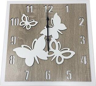 Orologio in legno mdf, da parete. Personalizzabile,  misure cm. 32 x 32 e cm. 46 x 46 Casa e cucina/Decorazioni per interni/Orologi/Orologi da parete MagiediNatale.it - Altamura, Commerciovirtuoso.it