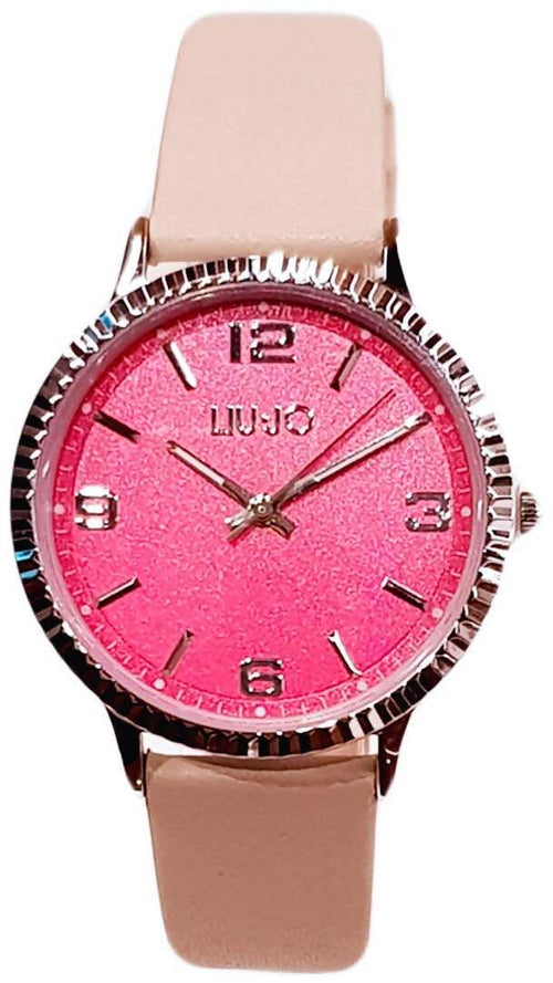 Orologio In Pelle Ragazza Donna LIU JO Quadrante Argento interno Fucsia Rosa Regalo per Lei
