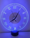 OROLOGIO IN PLEXIGLASS IDEA REGALO LUCE LED BASE RGB DA PERSONALIZZARE FESTA AMO