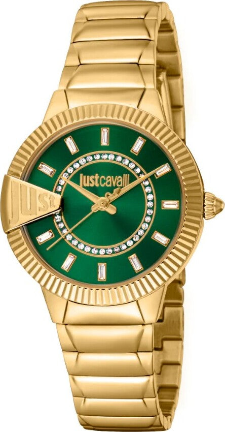 Orologio-JUST-CAVALLI-donna-Chic-acciaio-dorato-/-verde