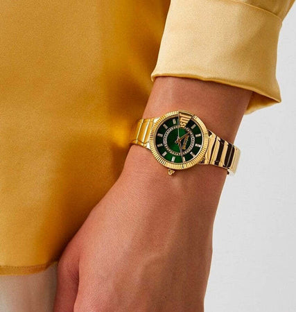 Orologio-JUST-CAVALLI-donna-Chic-acciaio-dorato-/-verde