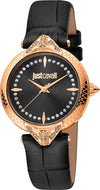 Orologio-JUST-CAVALLI-donna-mod.-ANIMALIER-pelle-nero-/-oro-rosa