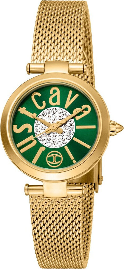 Orologio-JUST-CAVALLI-donna-MODENA-acciaio-dorato-/-verde