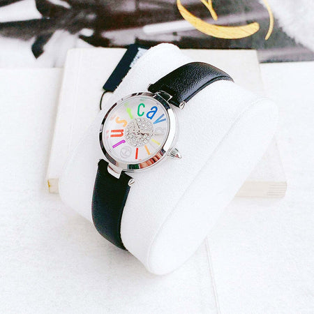 Orologio-JUST-CAVALLI-donna-MODENA-pelle-nera-/-silver