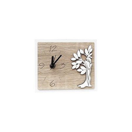 Orologio in legno mdf con applicazione personalizzabile. Misure cm. 15 x 12 h.