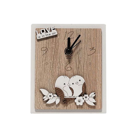 Orologio da appoggio in legno mdf  ed applicazioni personalizzabili. Misure cm. 12 x 15 h.