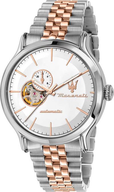 Orologio-MASERATI-uomo-Epoca-automatico-acciaio-bicolore-/-bianco