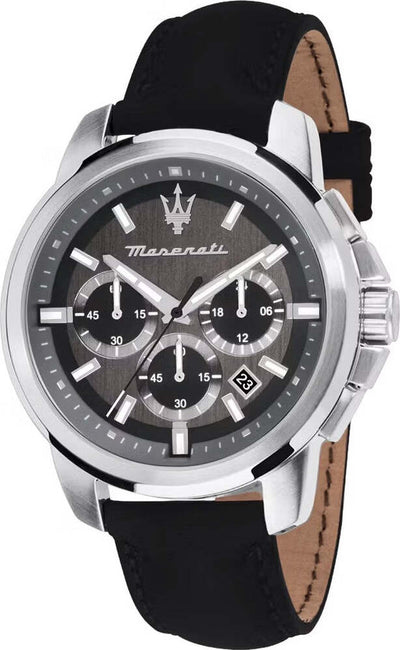 Orologio-MASERATI-uomo-Successo-cronografo-pelle-nera