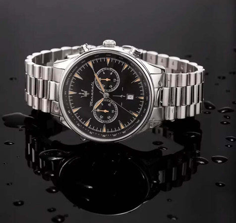 Orologio-MASERATI-uomo-Tradizione-cronografo-acciaio-/-nero