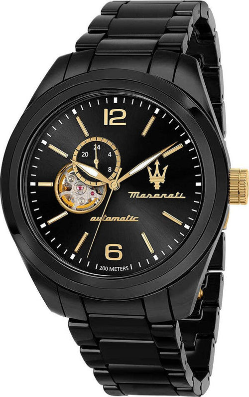 Orologio-MASERATI-uomo-Traguardo-Ceramic-Automatico-nero