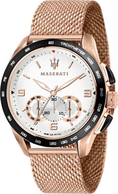 Orologio-MASERATI-uomo-Traguardo-cronografo-acciaio-oro-rosa-/-bianco