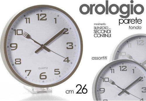 Orologio Parete Cucina Posate Tondo Silenzioso 26 Cm Plastica Colori Ass 721854 Casa e cucina/Decorazioni per interni/Orologi/Orologi da parete Trade Shop italia - Napoli, Commerciovirtuoso.it