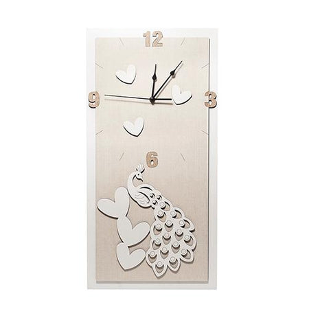 Orologio da parete  in legno mdf, applicazione personalizzabile. Misure cm. 30 x 60 h.