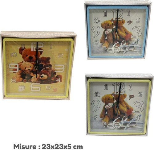 Orologio Parete Per Bambini Quarzo Muro Quadrato Orsetti Casa Arredamento 23x5cm Casa e cucina/Decorazioni per interni/Orologi/Orologi da parete Trade Shop italia - Napoli, Commerciovirtuoso.it