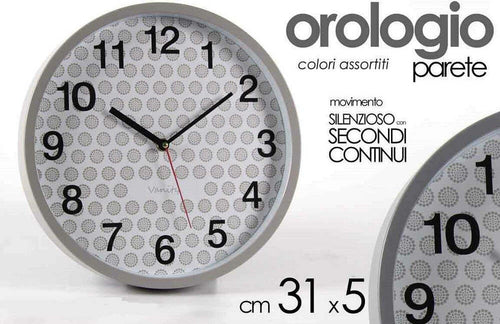 Orologio Parete Tondo 31x5cm Plastica Silenzioso Vanity Classico Moderno 681295 Casa e cucina/Decorazioni per interni/Orologi/Orologi da parete Trade Shop italia - Napoli, Commerciovirtuoso.it