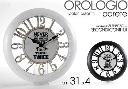 Orologio Parete Tondo Silenzioso 31x4 Cm In Plastica Vintage Vari Colori 738821 Casa e cucina/Decorazioni per interni/Orologi/Orologi da parete Trade Shop italia - Napoli, Commerciovirtuoso.it