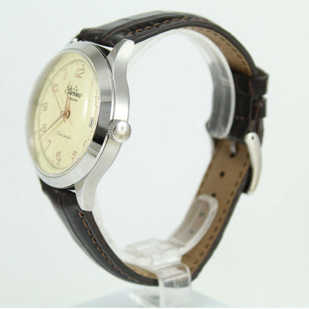 Orologio Perseo Trestelle Classico Cassa in Acciaio 43mm Con Fondello Inciso Quadrante Con Vetro Zaffiro E Movimento Seiko Orologio Con Cinturino in Pelle Marrone Impermeabile 50m