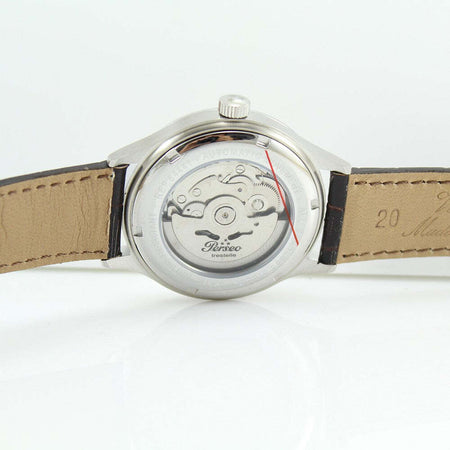 Orologio Perseo Trestelle Classico Cassa in Acciaio 43mm Con Fondello Inciso Quadrante Con Vetro Zaffiro E Movimento Seiko Orologio Con Cinturino in Pelle Marrone Impermeabile 50m