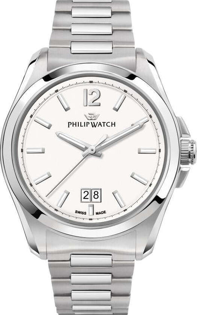 Orologio-PHILIP-WATCH-uomo-Amalfi-data-acciaio-/-bianco