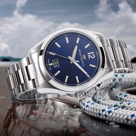 Orologio-PHILIP-WATCH-uomo-Amalfi-data-acciaio-/-blu