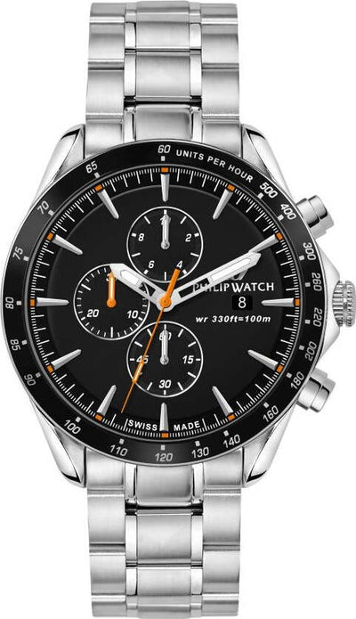 Orologio-PHILIP-WATCH-uomo-Blaze-cronografo-acciaio-/-nero