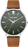 Orologio-POLICE-uomo-Tasman-pelle-marrone-/-grigio