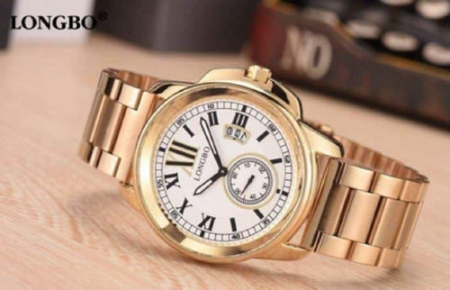 Orologio Polso Acciaio Longbo Uomo Dorato Bianco Classico Elegante Waterproof Abbigliamento e Accessori > Orologi e gioielli > Orologi Uomo Trade Shop italia - Napoli, Commerciovirtuoso.it