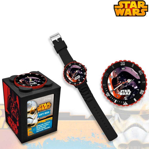 Orologio-Polso-Analogico-Star-Wars-Darth-Vader-4in1-Salvadanaio-Portafoto-Kids