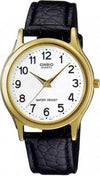 Orologio-Polso-Casio-Mtp-1093q-7b1-Analogico-Uomo-Pelle-Nera-Oro-Classico