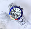 Orologio-Polso-Coss-Uomo-Analogico-Quarzo-Luminoso-Silver-Blu-Quadrante-Bianco