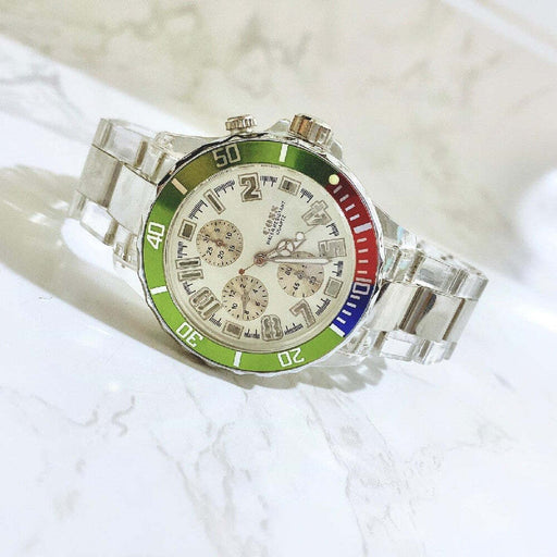Orologi Da Polso,Green Water Ghost Steel Con Orologio Luminoso, B