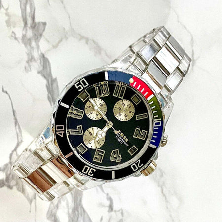 Orologio Polso Coss Uomo Analogico Quarzo Water Resistant Silver