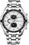 Orologio-Polso-Curren-8023-Uomo-Analogico-Quarzo-Moderno-Silver-Bianco