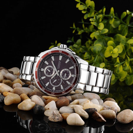 Orologio Polso Curren 8076 Uomo Analogico Quarzo Moderno Silver