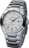 Orologio-Polso-Curren-8103-Uomo-Analogico-Quarzo-Datario-Silver-Quad-Bianco