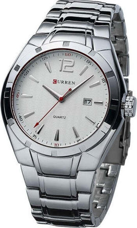 Orologio-Polso-Curren-8103-Uomo-Analogico-Quarzo-Datario-Silver-Quad-Bianco