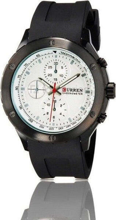 Orologio-Polso-Curren-8165-Uomo-Sport-Analogico-Quarzo-Nero-Quad-Bianco