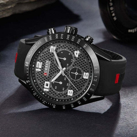 Orologio-Polso-Curren-8167-Uomo-Analogico-Quarzo-Moderno-Nero-Quad.-Nero