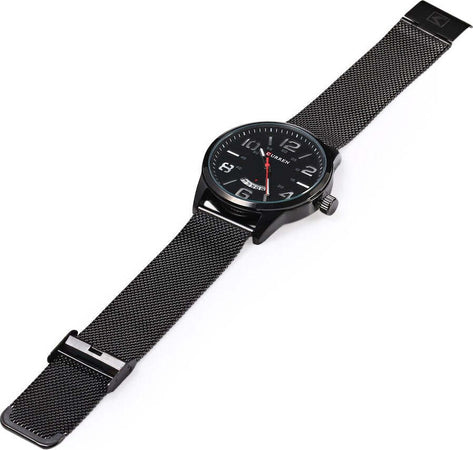 Orologio-Polso-Curren-8236-Uomo-Analogico-Quarzo-Military-Data-Nero-Bianc