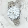 Orologio-Polso-Jieersi-Uomo-Acciaio-Silver-Analogico-Cronografo-Quadrante-Bianco