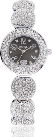 Orologio Polso Sousou S6097 Donna Cuore Brillantini Movimento Quarzo Silver Nero Abbigliamento e Accessori > Orologi e gioielli > Orologi Donna Trade Shop italia - Napoli, Commerciovirtuoso.it