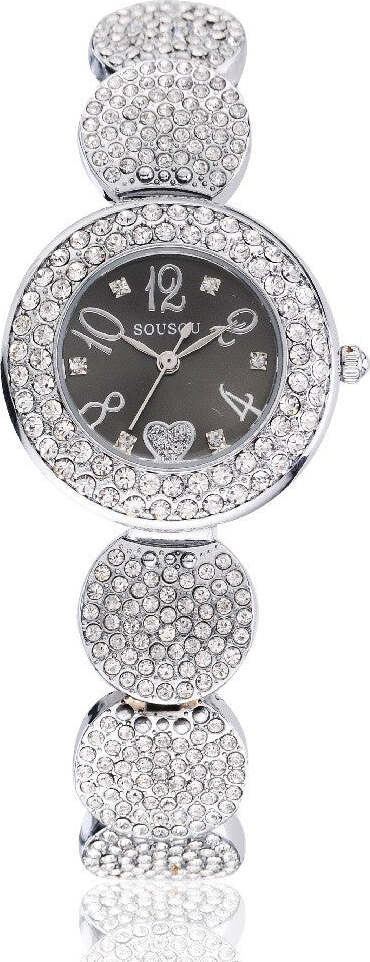 Orologio Polso Sousou S6097 Donna Cuore Brillantini Movimento Quarzo Silver Nero Abbigliamento e Accessori > Orologi e gioielli > Orologi Donna Trade Shop italia - Napoli, Commerciovirtuoso.it