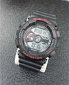 Orologio-Polso-Uomo-C-shock-Digitale-Sveglia-Data-Subacqueo-Sport-Nero-Rosso