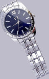 Orologio-Polso-Yx-Uomo-Classico-Elegante-Analogico-Quarzo-Silver-Quadrante-Blu