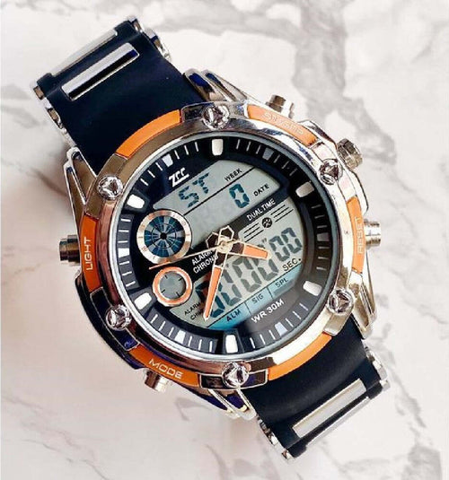 Orologio Polso Zcc 1313 Uomo Quarzo Dual Time Multifunzione Arancio Nero Silver Abbigliamento e Accessori > Orologi e gioielli > Orologi Uomo Trade Shop italia - Napoli, Commerciovirtuoso.it