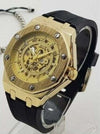 Orologio-Polso-Zcc-4407-Uomo-Automatico-Elegante-Casual-Dorato-Oro-Cinturino-Nero